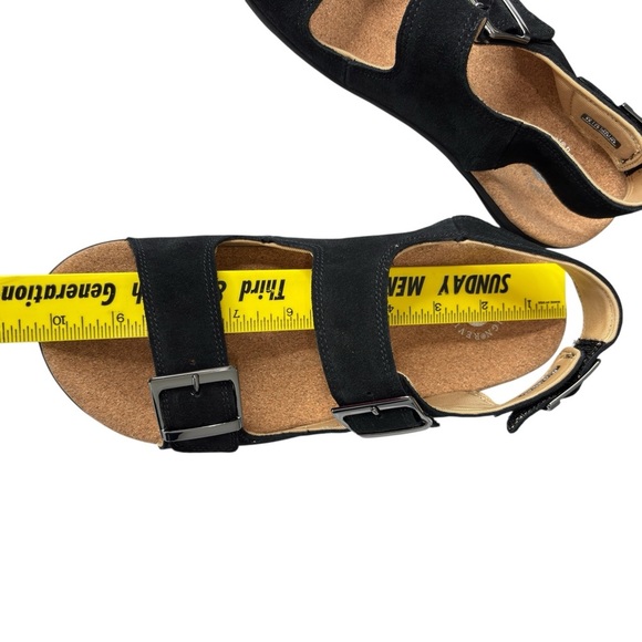 Revitalign Roma Comfort Sandals Sz 9 Orthotic Adjustable Black Suede Backstrap - Picture 10 of 14